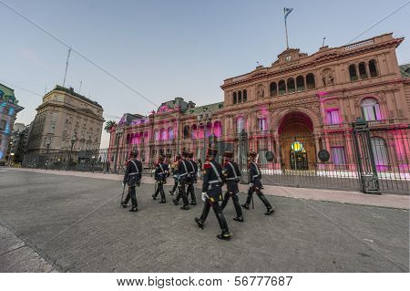 Horse Grenadiers In Buenos Aires, Argentina.