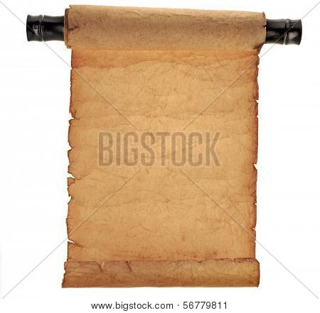 Antique scroll  paper isolated on white background 