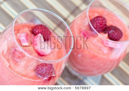 Smoothie rhubarbe et framboise