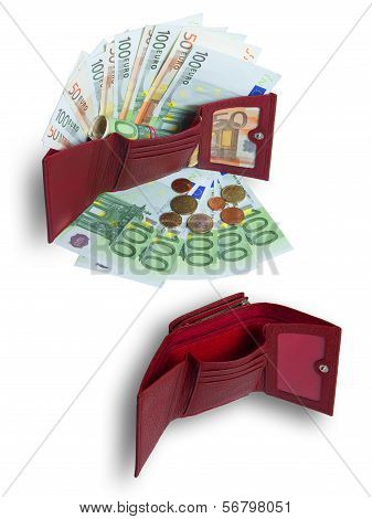 The Empty Purse And Money Is In Wallet