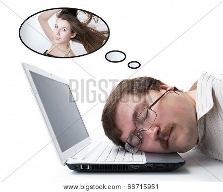 Employee For Computer Dream Girl Fashion Model