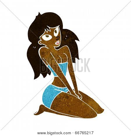 cartoon woman in skimpy clothing