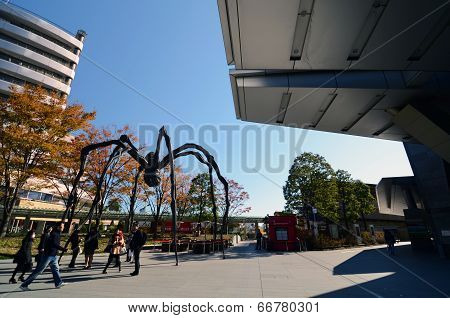Tokyo, Japan - November 23: People Visit The Spider Sculpture In Roppongi Hills