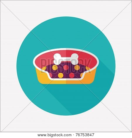 Pet Bed Flat Icon With Long Shadow,eps10
