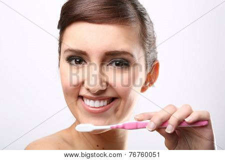 Closeup of beautiful young lady