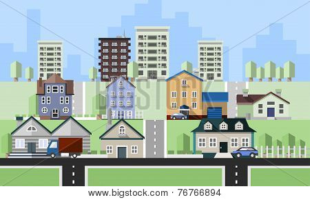 Residential house buildings