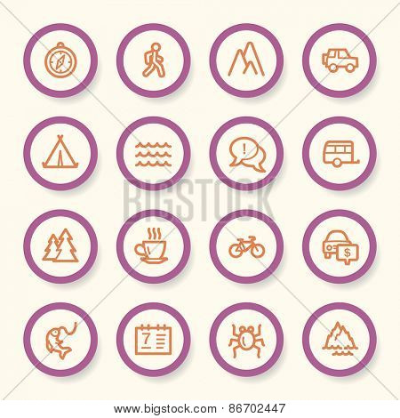 Travel web icons set