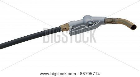 Gasoline fuel nozzle. Bottom view. Isolated
