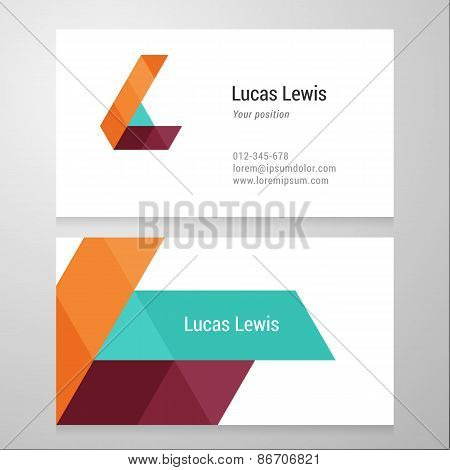Modern Letter L Business Card Template