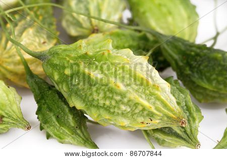 Wild Bitter Gourd On White Background