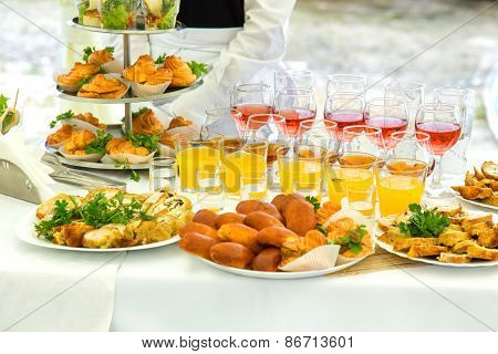 Pies, Eclairs And Drinks