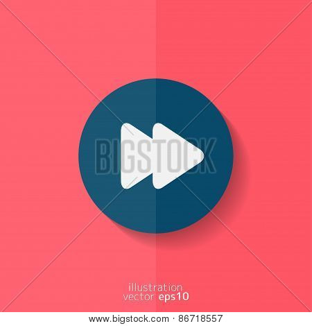Forward or skip icon. Media player. Flat design.