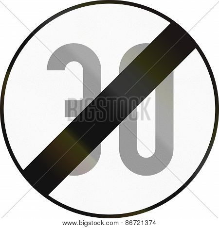 End Of Speed Limit 30 In Austria
