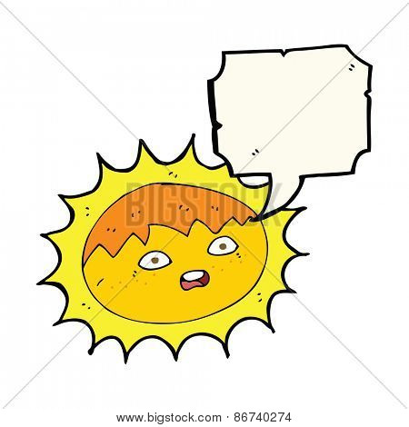 cartoon sun with speech bubble