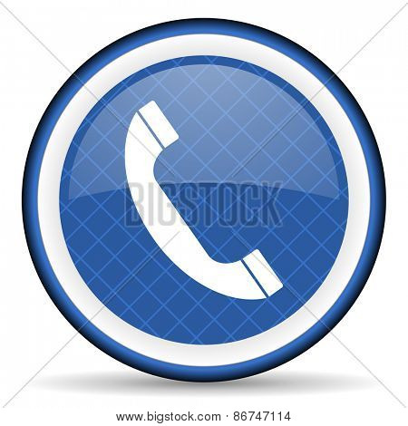 phone blue icon telephone sign 