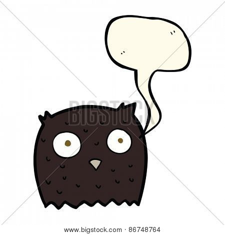 cartoon owl with speech bubble