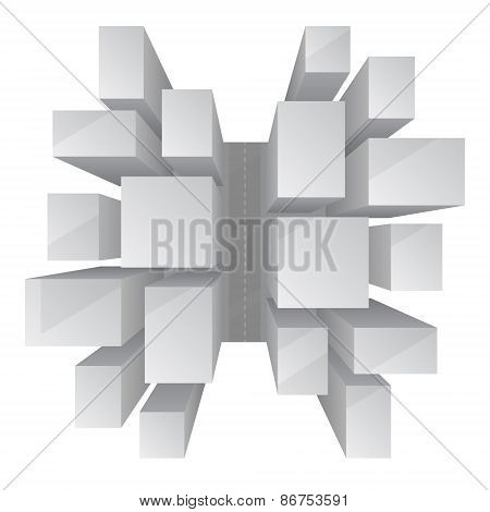 Urban Skyscrapers Top View