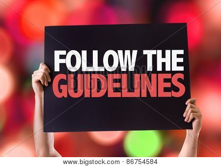 Follow the Guidelines card with bokeh background