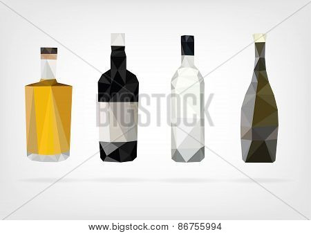 Low Poly Liquor Bottles