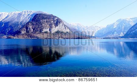 Mountain And Lake Of Hallstatt