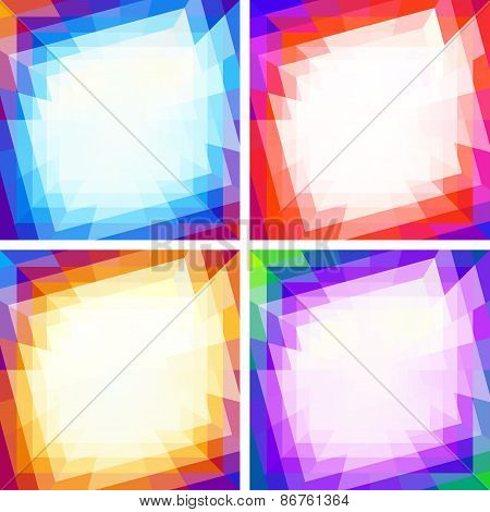 Set of Bright Abstract Colorful Technology Frames, Backgrounds