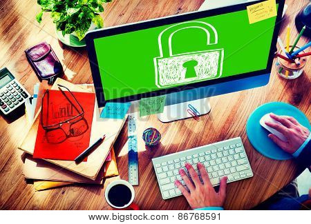Password Privacy Log in Sucurity Lock Guard Concept