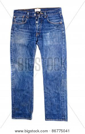 Blue jeans isolated on white backglound