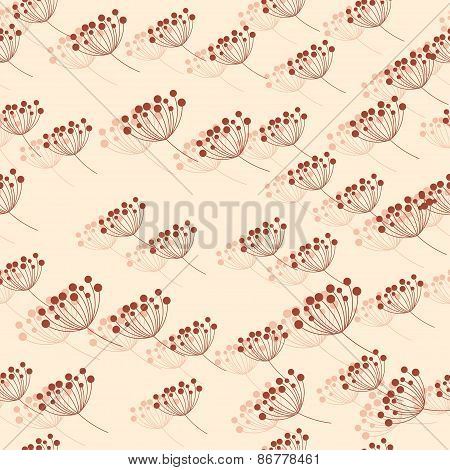 Seamless Pattern With Rowan Berries