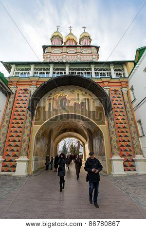 Sergiev Posad, RUSSIA-MARCH, 15, 2012. Monastery in Sergiev Posad in the Moscow region. It was built