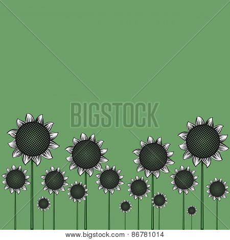 Sunflowers flat vector