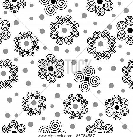 Flower Spiral Seamless Pattern