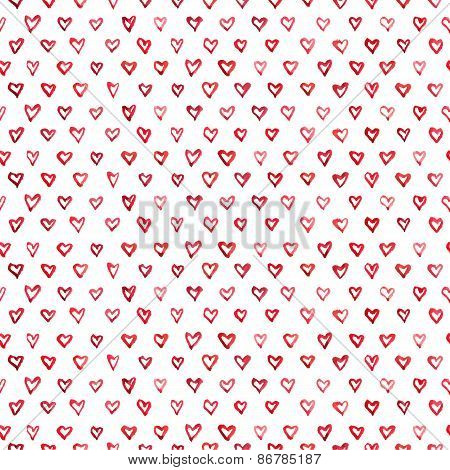 Watercolor Hearts Pattern