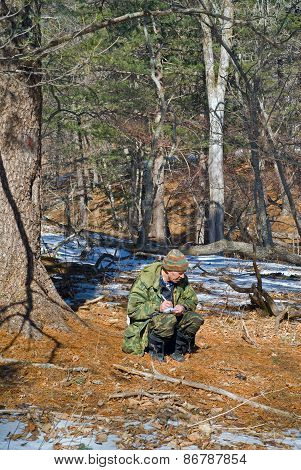 Zoologist In Taiga
