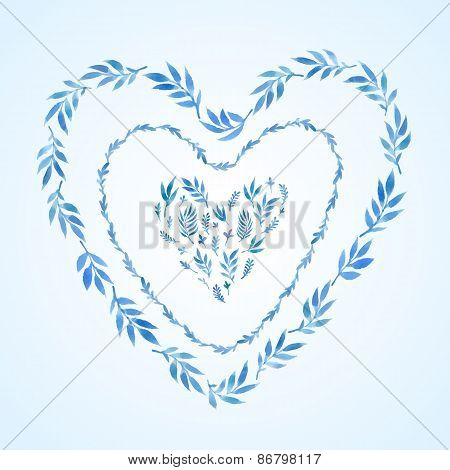 Watercolor Leaves Frame