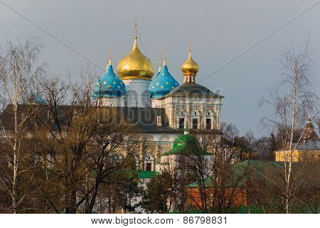The great Trinity monastery in Sergiyev Posad near Moscow. Golden Ring of Russia