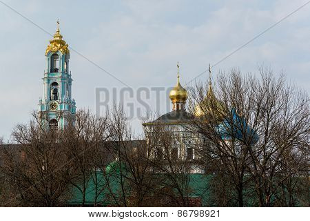 The great Trinity monastery in Sergiyev Posad near Moscow. Golden Ring of Russia