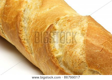 Part of Baguette Bread On White Background
