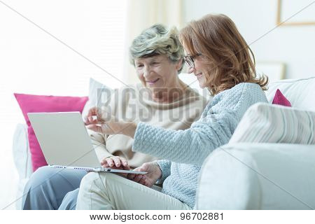 Kind Carer Teaching Old Lady