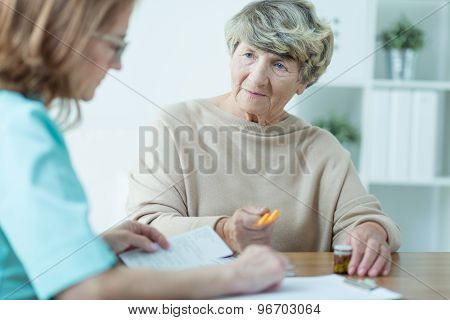 Aged Female On Medical Consultation