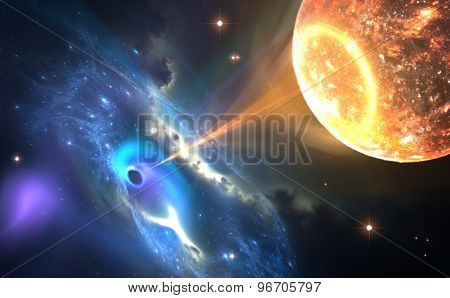Black Hole Or A Neutron Star And Pulling Gas From An Orbiting Companion Star.
