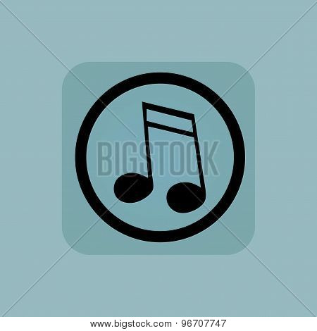 Pale blue 16th note sign