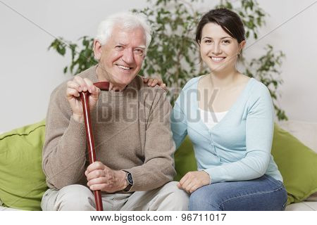 Smiling Senior Man Holding Can