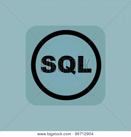 Pale blue SQL sign