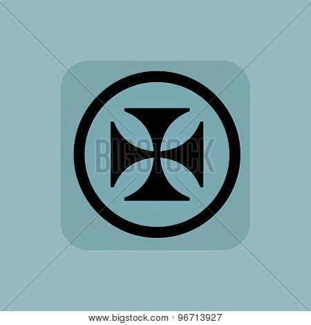 Pale blue maltese cross sign