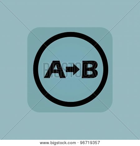 Pale blue A B sign