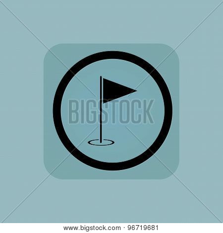 Pale blue flagstick sign