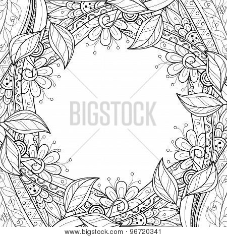 Vector Monochrome Floral Background