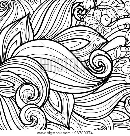 Vector Monochrome Floral Background