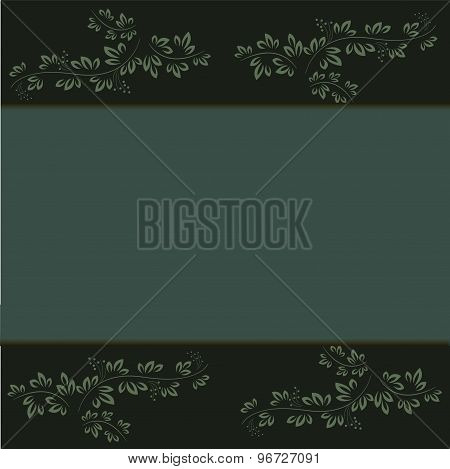Postcard With Graphic Leaves
