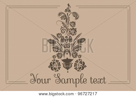 vintage banner with floral ornament